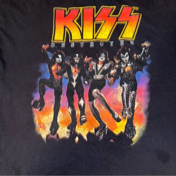 Kiss Men’s Band T-Shirt Black With Band Decal Size 2XL Short Sleeve Shirt - Picture 3 of 5